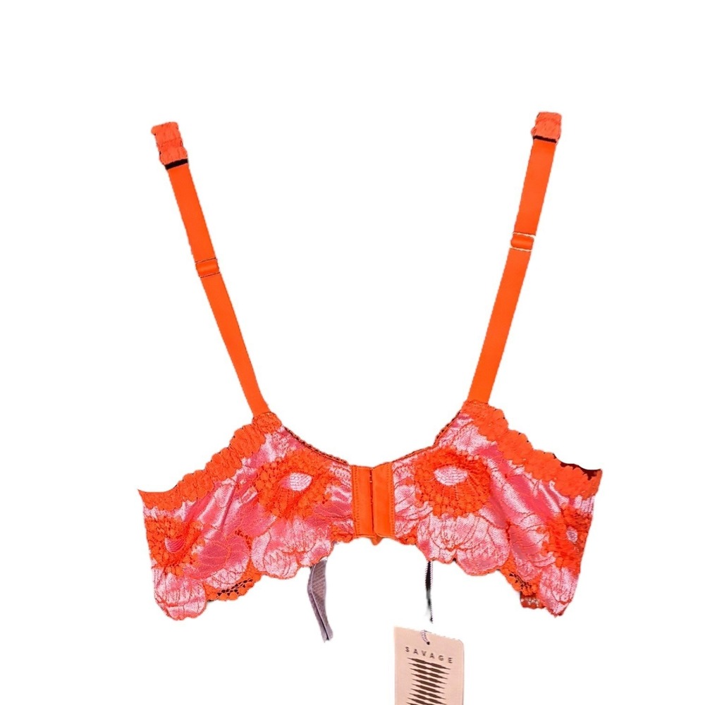 Savage X Fenty Beneath The Surface Embroidered Unlined Balconette Bra‎ NWT 36C - Picture 2 of 2